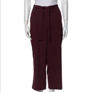 Burgundy wide leg cropped pants